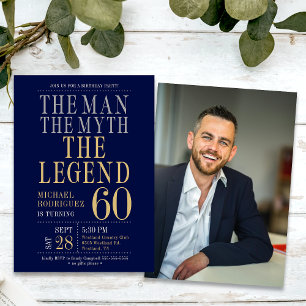 Invitation L'Homme La Légende La Photo Anniversaire 60 Ans