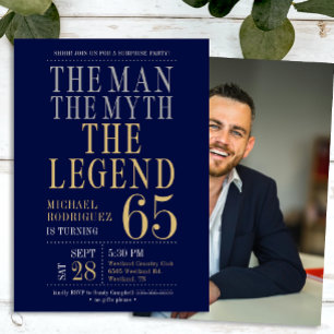 Invitation L'Homme La Légende La Surprise De 65 Ans