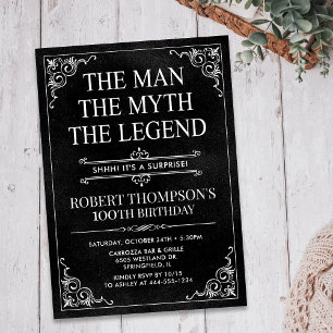 Invitation L'Homme La Légende Surprise 100 Anniversaire