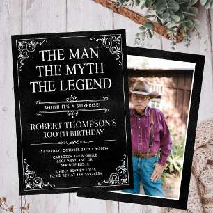 Invitation L'Homme La Légende Surprise 100 Anniversaire