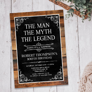 Invitation L'Homme La Légende Surprise 100 Anniversaire
