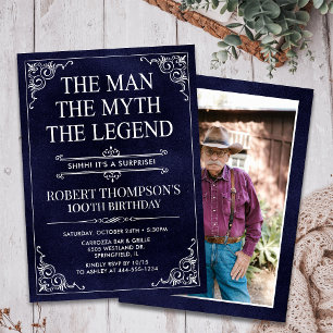 Invitation L'Homme La Légende Surprise 100 Anniversaire