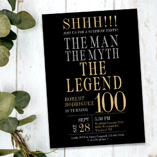 Invitation L'Homme La Légende Surprise 100 Anniversaire