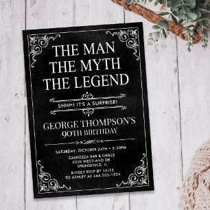 Invitation L'Homme La Légende Surprise 90e Anniversaire