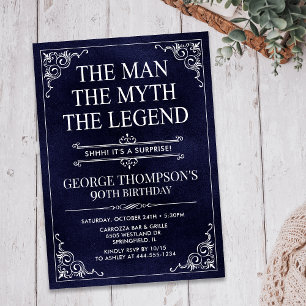 Invitation L'Homme La Légende Surprise 90e Anniversaire