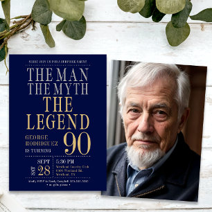 Invitation L'Homme La Légende Surprise 90e Anniversaire