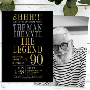 Invitation L'Homme La Légende Surprise 90e Anniversaire