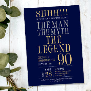Invitation L'Homme La Légende Surprise 90e Anniversaire