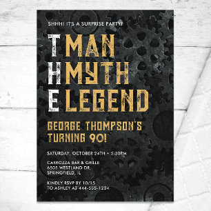 Invitation L'Homme La Légende Surprise 90e Anniversaire