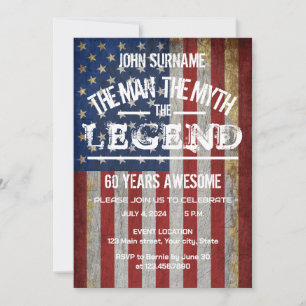 Invitation L'homme le mythe la légende Anniversaire du 4 juil