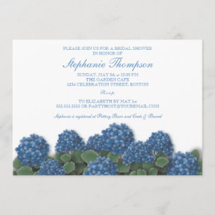 Invitation L'hortensia bleu fleurit l'invitation de Fête de