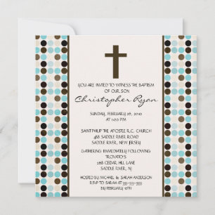 Invitation L'humour branché DOTS Baby Boy Baptism L'innovatio