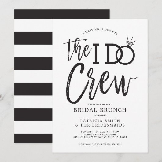Invitation L'I Do Crew | Brunch de la mariée et de ses proche (Devant / Derrière)