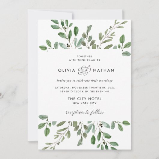 Invitation Liage minimal | MARIAGE (Devant)