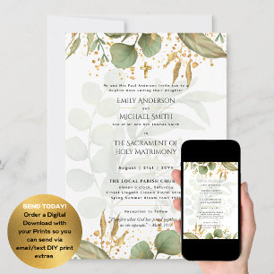 Invitation Libellé traditionnel Messe nuptiale Mariage cathol