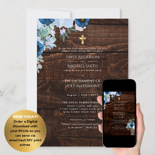 Invitation Libellé traditionnel Messe nuptiale Mariage cathol