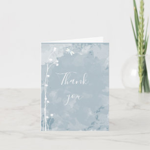 Invitation Libellule Bleu Ardoise Simple Verdure Merci