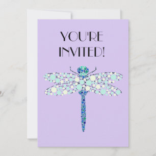 Invitation Libellule en points