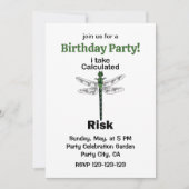 Invitation Libellule Je Prends Un Risque Calculé Anniversaire (Devant)