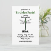 Invitation Libellule Je Prends Un Risque Calculé Anniversaire (Debout devant)