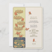 Invitation Libellule Mariage Art Nouveau Belle Epoque (Devant)