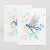 Invitation Libellule Mignonne Colorée | Cadeau pour Noël (Devant / Derrière)