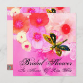 INVITATION LIBELLULE, ROSES ET ANÉMONES FLEURS DE FÊTE DE MAR (Devant / Derrière)