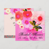 INVITATION LIBELLULE, ROSES ET ANÉMONES FLEURS DE LA FETE DE  (Devant / Derrière)