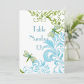 Invitation Libellule Tourbillons Rouleau Moderne Floral Numér (Debout devant)