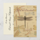 Invitation Libellule Vintage Antique Classique Nature (Devant / Derrière)