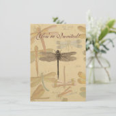 Invitation Libellule Vintage Antique Classique Nature (Debout devant)