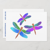Invitation Libellules iridescentes de bombardement de piqué (Devant / Derrière)