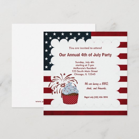 Invitation Liberté 4 juillet (Devant / Derrière)