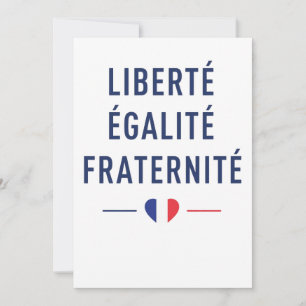 Invitation Liberté Égalité Fraternité Devise Française de Vœu