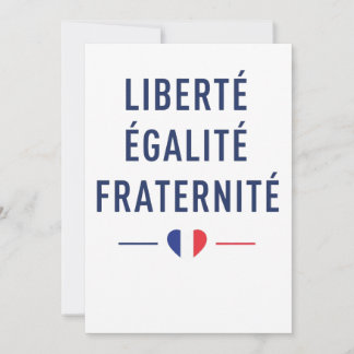 Invitation Liberté Égalité Fraternité Devise Française de Vœu
