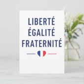 Invitation Liberté Égalité Fraternité Devise Française de Vœu (Debout devant)