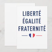 Invitation Liberté Égalité Fraternité Devise Française de Vœu (Devant / Derrière)