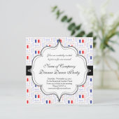 Invitation Liberté - Egalité - Fraternité Motif de français W (Debout devant)