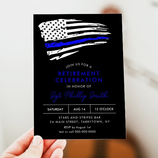 Invitation LIBERTÉ Police Parti de retraite militaire
