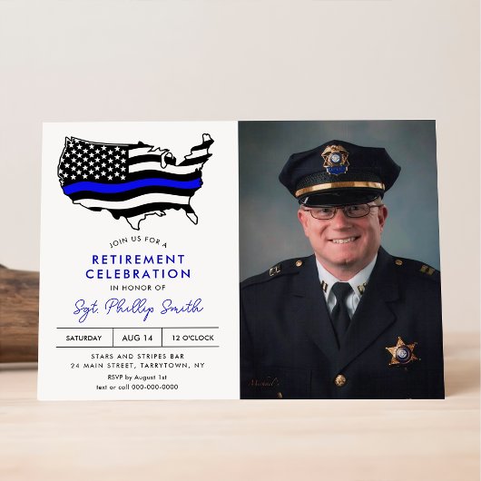 Invitation LIBERTÉ Police Parti de retraite militaire