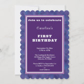Invitation Libra 1st Birthday Impressionist Gold Glitte (Dos)