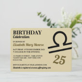 Invitation Libra, Les Balances, Panneau Zodiac Star, Annivers (Debout devant)