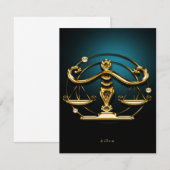 Invitation Libra Or Unique - Cadeau de Naissance Mignon Vinta (Devant / Derrière)