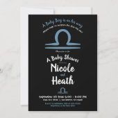 Invitation LIBRA Septembre Octobre Astrologie Baby Shower (Devant)