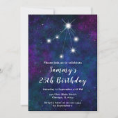 Invitation Libra Zodiac Constellation fête d'anniversaire (Devant)