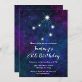 Invitation Libra Zodiac Constellation fête d'anniversaire (Devant / Derrière)
