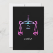 Invitation Libra Zodiac Signal Balance Design Cadeau Annivers (Devant)