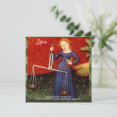 Invitation Libra Zodiac Signal Échelles Anniversaire (Debout devant)