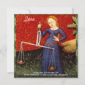 Invitation Libra Zodiac Signal Échelles Anniversaire (Devant)