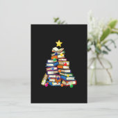 Invitation Librarian Book Lover Books Christmas Tree Merry Bo (Debout devant)